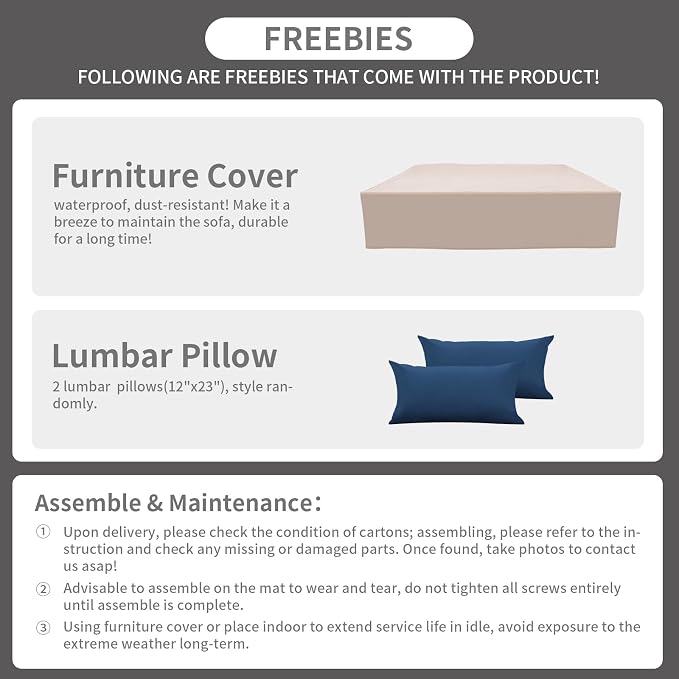 Rattaner Outdoor Sectional Sofa Set 7 Pieces Wicker Patio Furniture Couch Glass Table with Non-Slip Cushions Furniture Cover, Navy Blue