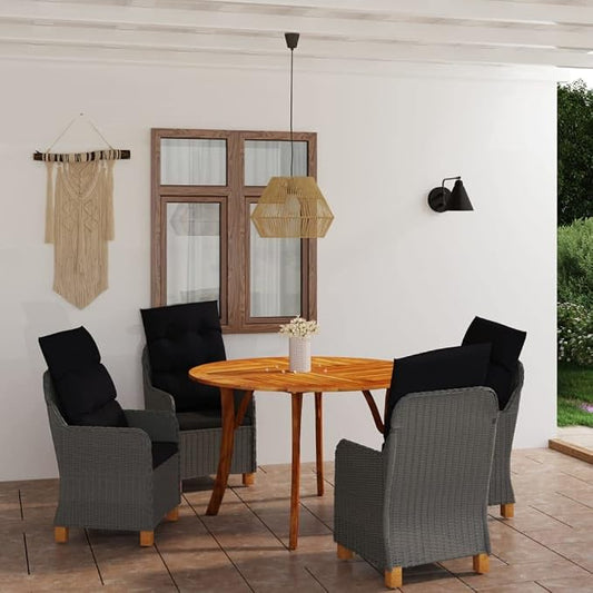 5 Piece Patio Dining Set,Outdoor Dining Set,Outdoor Furniture Sets,Patio Table and Chairs,Patio Furniture Set,Patio Coffee Table,Outdoor Patio Chairs,Modern Set,for Garden,Poolside, Dark Gray