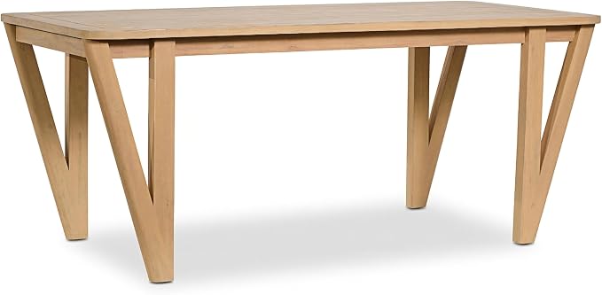 Christopher Knight Home Della Acacia Wood Dining Table Set for 6, 6 Piece Outdoor Dining Set with 70.75" Dinner Table, Bench and Armless Chairs, Patio Furniture Set for Dinner, Light Teak+Black
