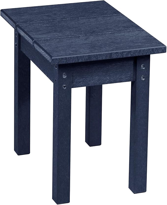 Durable Recycled Plastic Outdoor Patio Side Table, Atlantic Navy