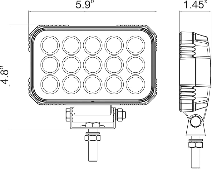 Buyers Products 1492196 Ultra Bright 6 Inch Wide Rectangular LED Flood Light, 9000 Lumens, Fog Light, Light Bar for ATV, UTV, Work Trucks and Trailers, Utility Truck, Off Road, Clear
