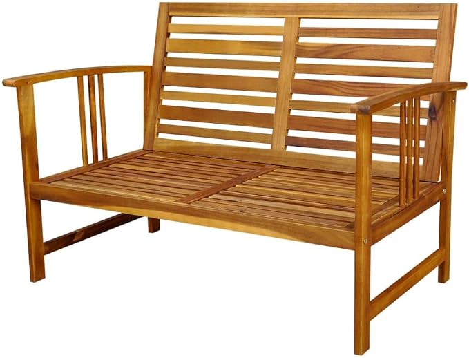 4-Piece Brown Acacia Wood Patio Dining Set with Cushions | Features a rectangular table and seating for 4, ideal for backyard, balcony, or terrace family gatherings.