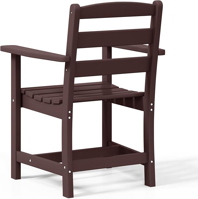 WestinTrends Ashore Outdoor HDPE Patio Classic Dining Arm Chair, Dark Brown