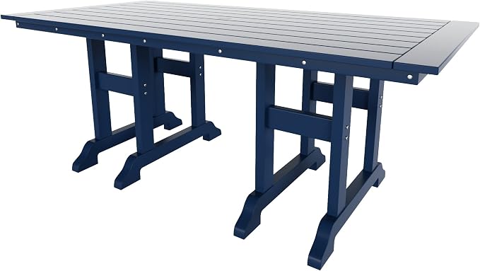 WestinTrends Malibu 71" Outdoor Patio Dining Table, Navy Blue