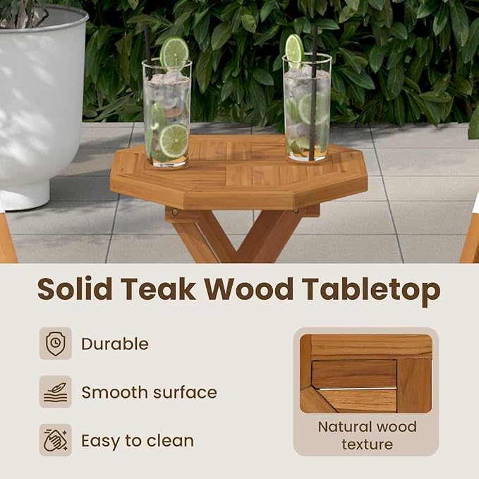 vidaXL Table Top, Replacement Board, Furniture Top for Garden Outdoor Patio Desk Furniture, Exterior Table Top, Octagonal Solid Wood Teak