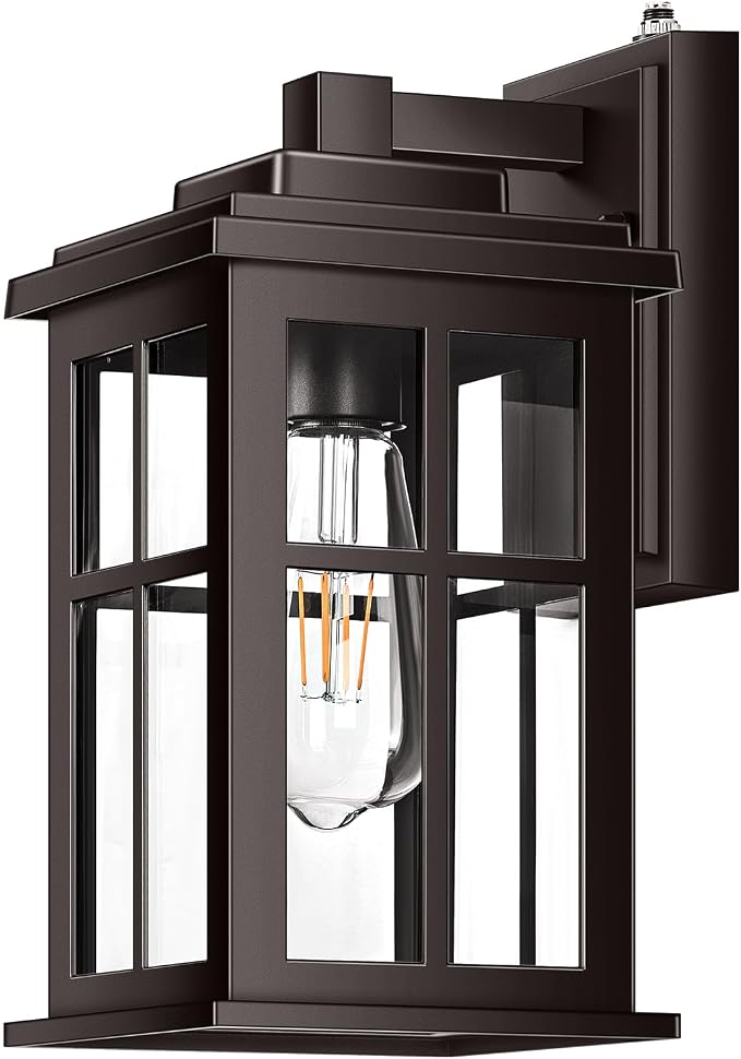 Bronze Outdoor Wall Light,1 Pack Dusk to Dawn Outdoor Light Fixture, Waterproof Outdoor Lights for House, Garden, Entryway, Doorway