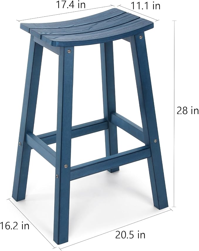 Stoog All-Weather 3-Piece Patio Bar Set – Counter Height Bar Table & 2 Bar Stools, Low Maintenance, Fade & Rot Resistant, Blue for Backyard, Garden, Balcony, Deck