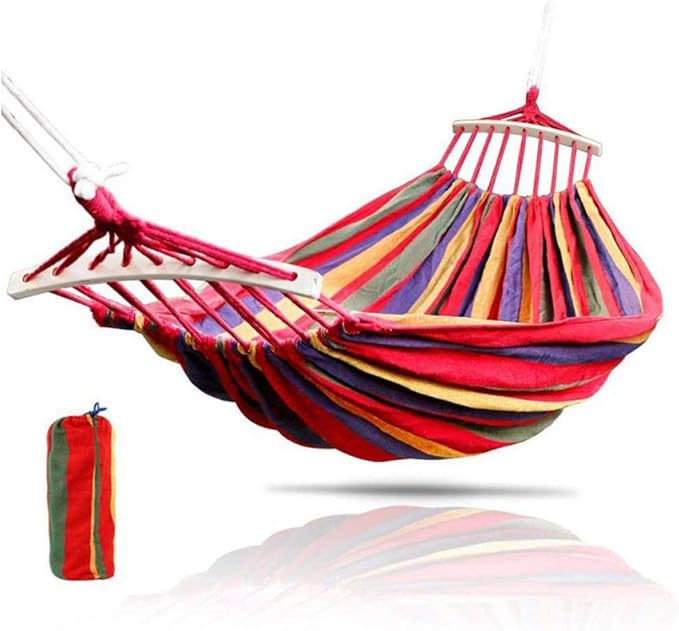 Camping Portable Hanging Hammock Indoor Home Bedroom Hammock Lazy Chair Travel Outdoor Swing Chair Thick Canvas Bed Hammocks Red02