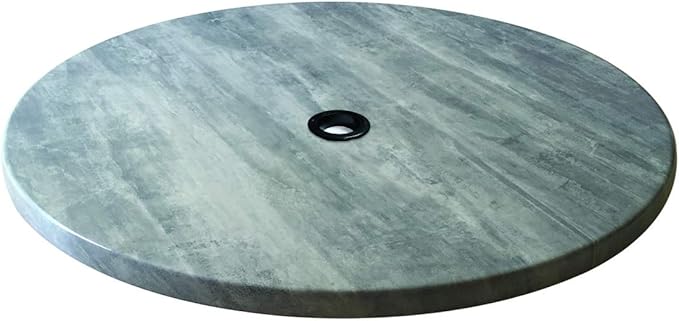 Holland Bar Stool 36" Diameter Greystone, Indoor/Outdoor All-Season EnduroTop Table Top with Umbrella Hole
