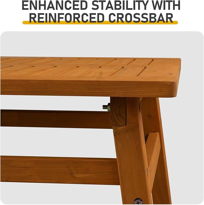 42" Farmhouse Patio Side Tables,Solid Cedar Wood Accent Table,Patio Rectangle Cocktail End Tables,Outdoor Wood Coffee Table,with Slatted Tabletop,for Garden Poolside Lawn Living Room (Teak Finish)