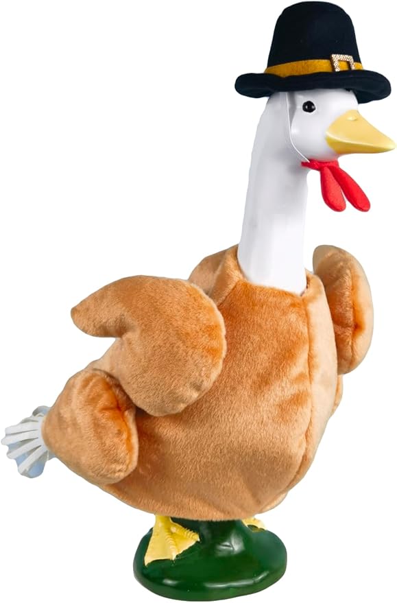 Turkey Porch Goose Outfits for 23 Inch Lawn Statue, Funny Costume for Plastic/Cement Goose Statue, Seasonal Fall Thanksgiving Sculpture Clothes for Garden Yard Patio Party Decoration