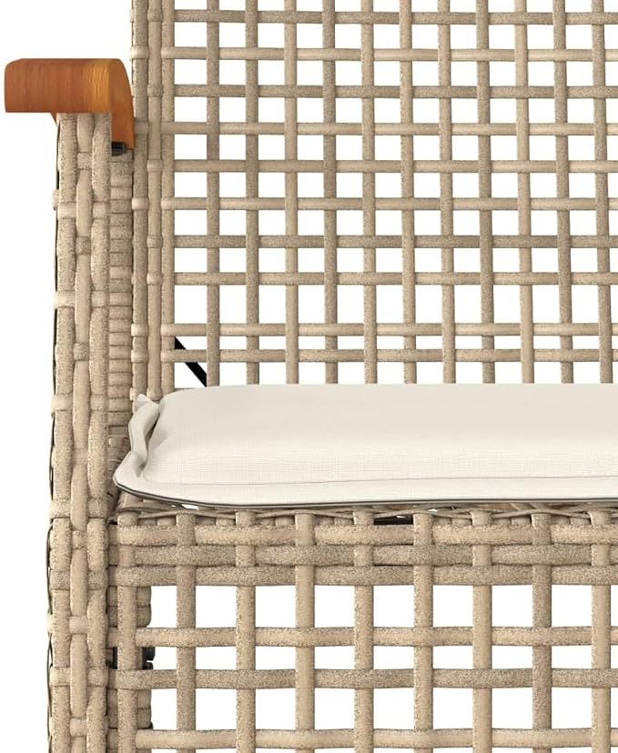 5 Piece Patio Dining Set with Cushions Beige Poly Rattan Outdoor Table and 4 Chairs for Backyard Garden Deck Relaxing