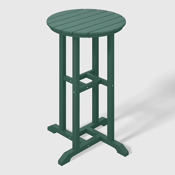 WestinTrends Malibu 37" Counter Height Round Outdoor Patio Bistro Bar Table, Dark Green