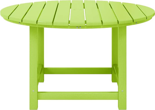 WestinTrends Malibu Kids Outdoor Patio Furniture HDPE 38" Wide Round Dining Table, Lime