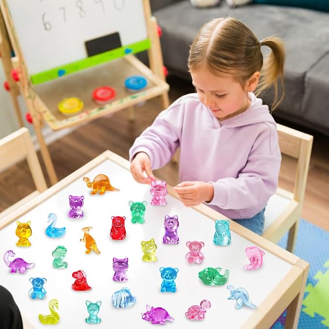 DIYDEC 180Pcs Mini Resin Animal 50 Styles Tiny Resin Animals to Hide,Small Plastic Figurines for Vase Fillers Micro Dollhouse Aquarium Decorations