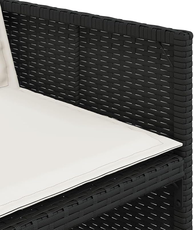 17-Piece Outdoor Patio Furniture Set with Cushions Black PE Rattan Dining Table and Chairs for Garden Backyard Balcony