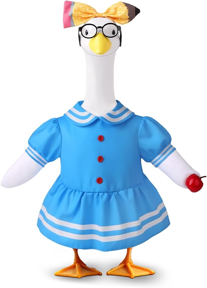 Porch Goose Back to School Outfit - 23 Inch Teacher Porch Goose Outfits with Pencil Bow, Glasses and Apple, Cute Back to School Goose Clothes for Outdoor Garden Yard Classroom Decor