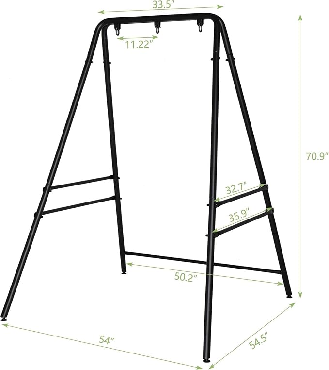 Portable Hammock Stand for Patio, Garden, Balcony & Home - Durable Iron Construction, Supports Most Hammock Chairs, 38mm Thick Pipes, Foldable Design, Quick Setup, No Tools Needed, Black