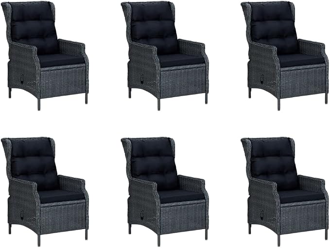 7 Piece Patio Dining Set,Outdoor Dining Chairs,Patio Lounge Set,Outdoor Patio Furniture,Porch Furniture,Deck Casual Furniture,Outdoor Seating,for Porch,Garden,Backyard, Dark Gray
