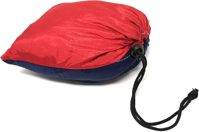 Compact Lightweight Parachute Nylon Single Portable Hammocks for Hiking, Travel, Backpacking, Beach, Survival, Outdoors (Blue/Red)