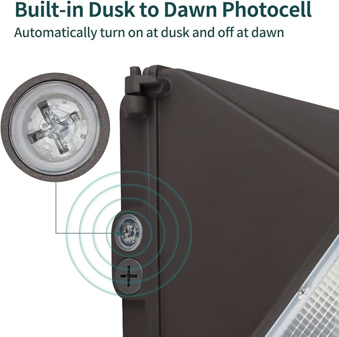 100W LED Wall Pack with Dusk to Dawn Photocell, 13000LM | 5000K Cold White 100-277V, IP65 Waterproof Commercial Outdoor LED Wall Lights for Parking Lot, Yard, Warehouse, ETL Listed