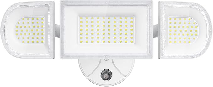 13000LM LED Flood Light Outdoor, Dusk to Dawn Security Light with Photocell, 130W Super Bright Hardwired Floodlight, 3 Adjustable Heads, IP65 Waterproof for Garage, Yard, Driveway, 6500K Daylight