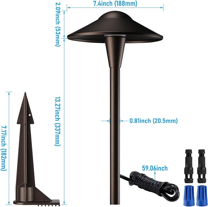 LEONLITE 6-Pack 5CCT Low Voltage LED Pathway Lights, Saucer Head | 12-24V AC/DC, IP65, Landscape Path Lights, for Walkway Yard Garden, 1800/2700/3000/4000/5000K, Oil Rubbed Bronze, Aluminum