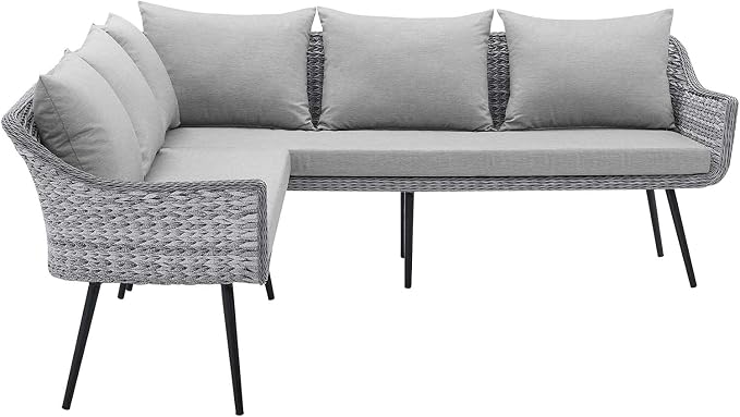 Modway EEI-4658-GRY-GRY Endeavor Patio Sofa, Gray Gray