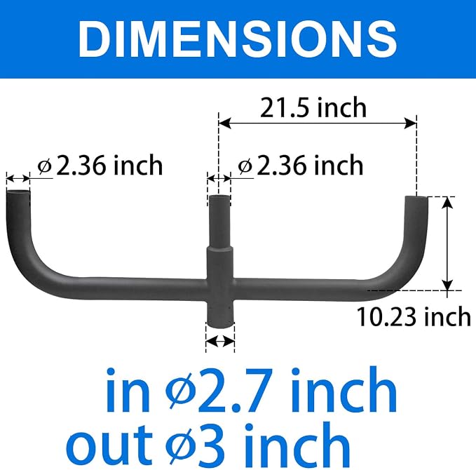 180 Degree Quad Bullhorn Tenon Adapte for 3 Lights,Outdoor Light Mounting Bracket for Round Pole,Triple Tenons for LED Parking Lot Light with Slip Fitte Mounting