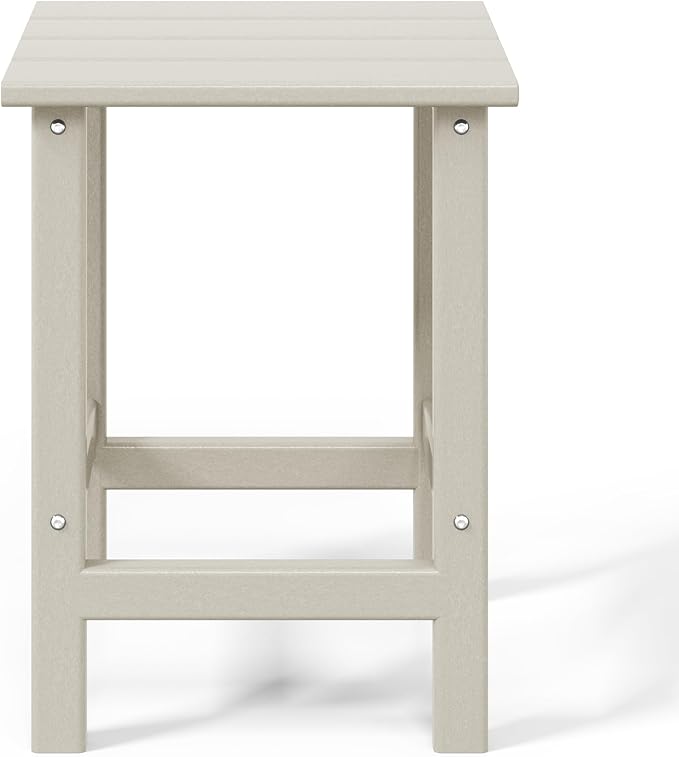 HDPE Laguna Outdoor Poly Adirondack Side Table, Sand