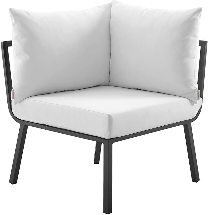 Modway Riverside 7 Piece Outdoor Patio Aluminum Set, 85.5 x 114 x 28, Gray White
