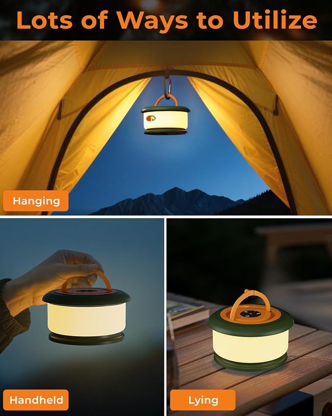 Camping String Lights, Retractable 32.8FT Rechargeable Fairy Light | Quick Storage RGB Flash Lamp Outdoor Waterproof, Portable Hanging Lantern for Outside Tent Patio Awning Garden RV Essentials