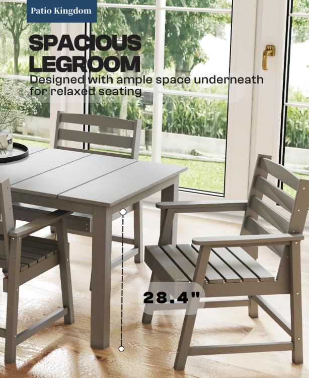 9-Piece HDPE Patio Dining Set for 8, 75.2" Table,Gray | HDPE material, umbrella hole design, weather-resistant patio furniture, perfect for yard, lawn, garden, balcony, deck