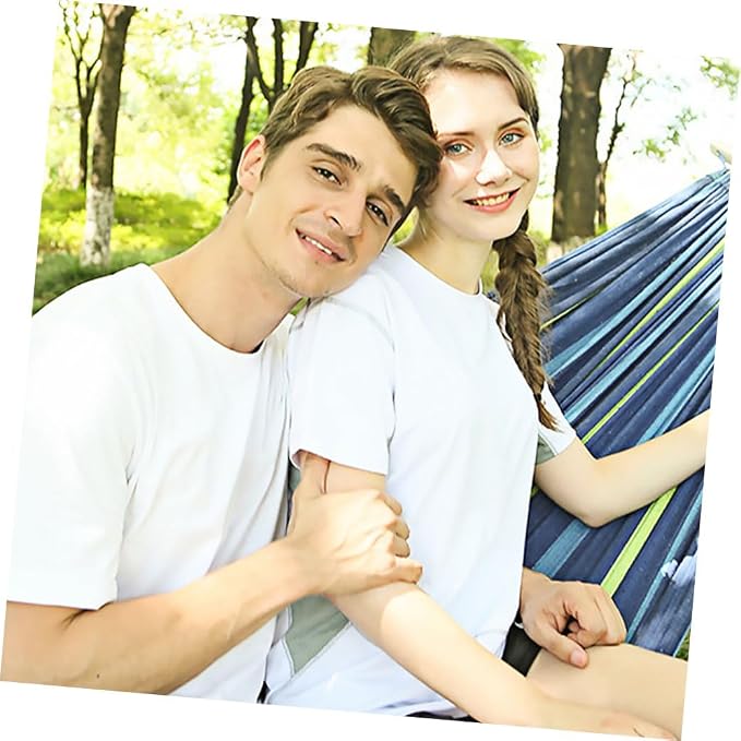 Abaodam Double Camping Hammock Canvas Swing for Outdoor and Indoor Use Thickened and Widened Portable Hanging Hammock Suitable for Adults