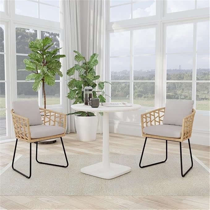 Classic Home Paulina 31" Concrete Stone Outdoor Bistro Table in White
