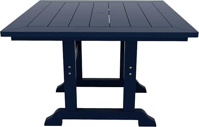 HDPE Laguna 43" Square Dining Table,Navy Blue