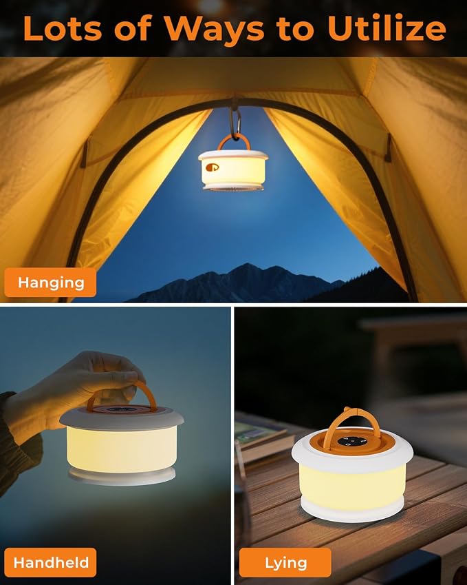 Camping String Lights, Retractable 32.8FT Rechargeable Fairy Light | Quick Storage RGB Flash Lamp Outdoor Waterproof, Portable Hanging Lantern for Outside Tent Patio Awning Garden RV Essentials