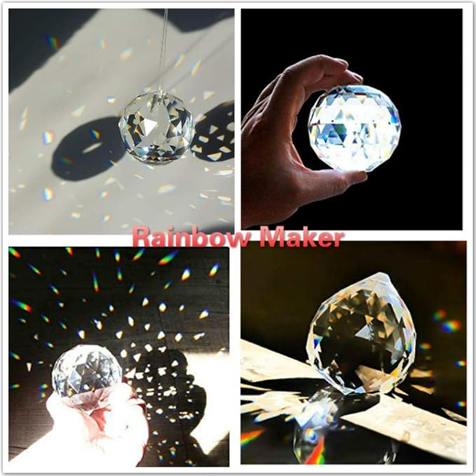 12 Pcs Clear Crystal Prism Pendants Chandelier Lamp Parts Suncatcher Decor | Clear Prism Pendants Chandelier Lamp Lighting Drops Suncatcher Hanging Ornaments for Window Garden Home Office Wedding Decor