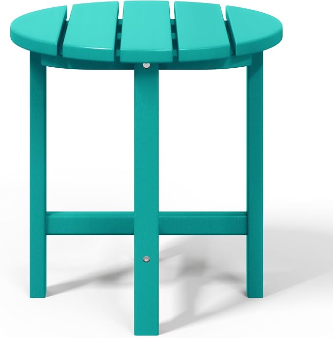 WestinTrends Dylan Adirondack Round Outdoor Side Table, Turquoise