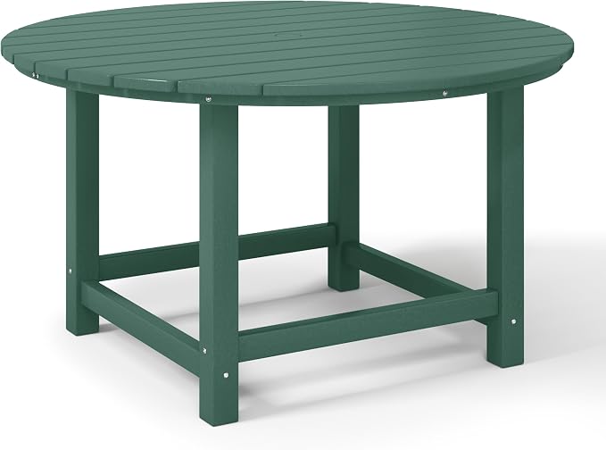 WestinTrends Malibu Kids Outdoor Patio Furniture HDPE 38" Wide Round Dining Table, Dark Green