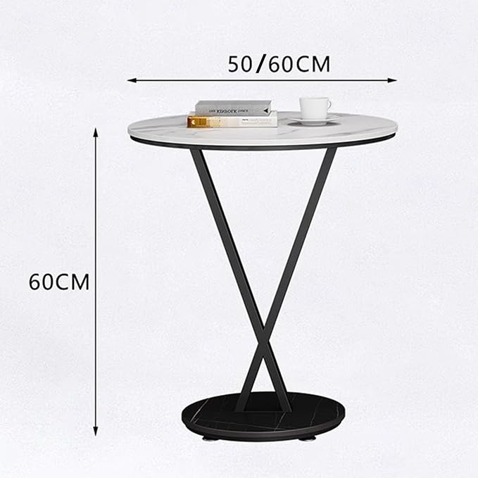 JATIBOSH Coffee Table in Living Room, Industrial Style Round End Table Metal, Small Outdoor Side Table for Bedroom Balcony Patio