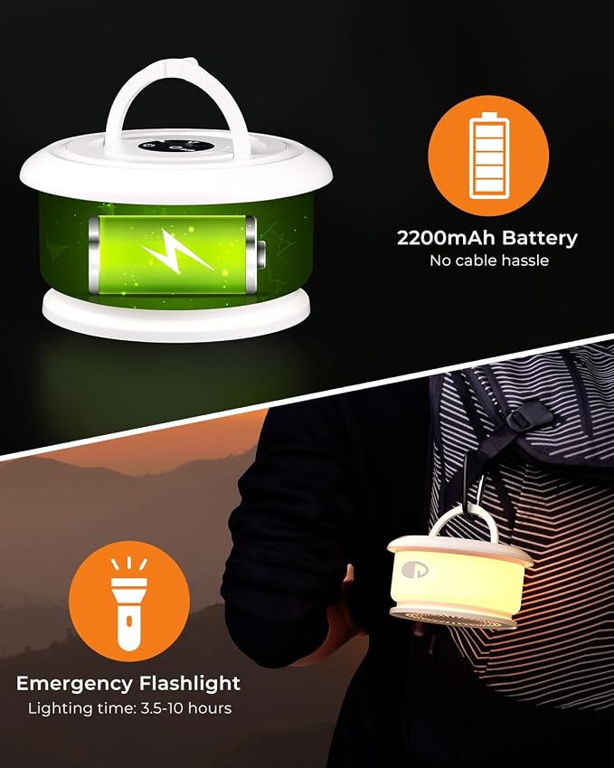 Camping String Lights, Retractable 32.8FT Rechargeable Fairy Light | Quick Storage RGB Flash Lamp Outdoor Waterproof, Portable Hanging Lantern for Outside Tent Patio Awning Garden RV Essentials