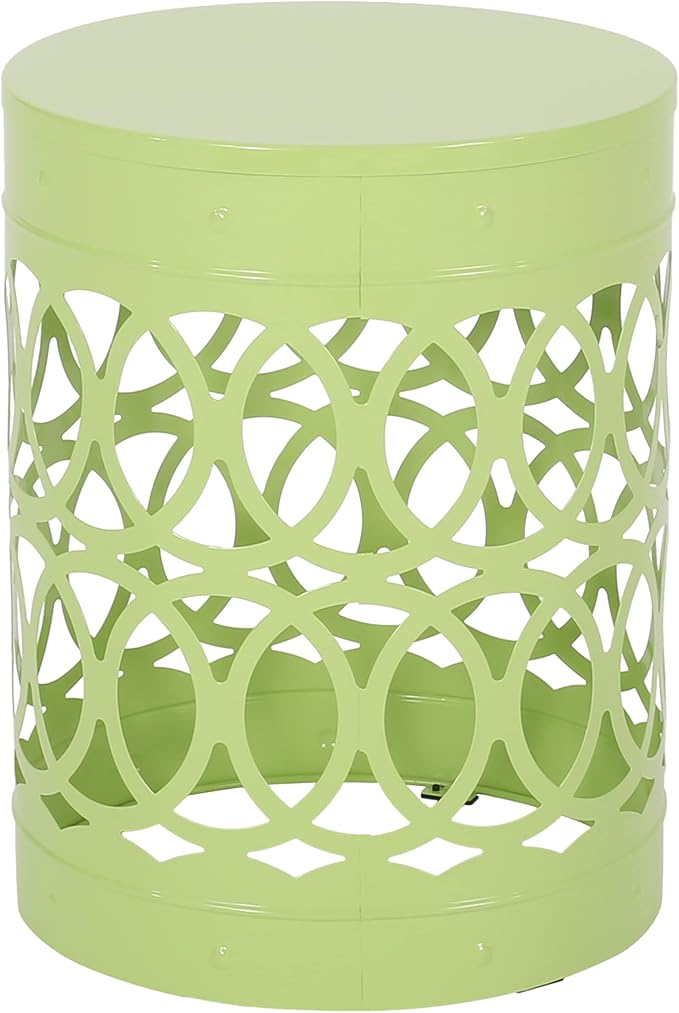 Outdoor Metal End Table, Green