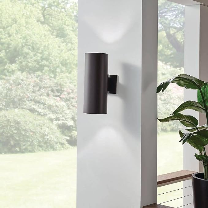 Kichler 9246BA Two Light Indoor/Outdoor Wall Mount, Brushed Aluminum, 15"