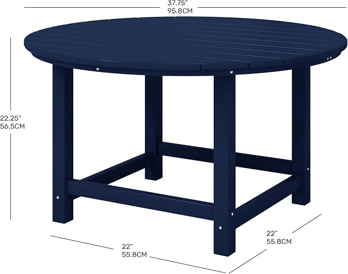 Costaelm Kids Dinner Table, Toddler Play Desk Student Desk Outdoor Childrens Picnic Tables for Children Arts & Crafts, Snack Time, Multi-Activity Table for Ages 2-8 in Home/Outside, Navy Blue