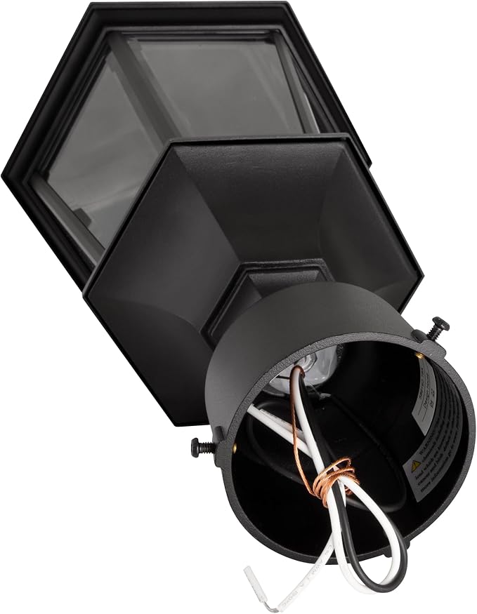 Design House Oak Creek Outdoor Post Light, Textured Black Post Lantern with Clear Beveled Glass, E26 Medium Base, Wet Rated Exterior Lamp for Driveways, Walkways, Porches & Patios, 589192-TBK | Post Mount, Traditional, Aluminum, Lighting, 589192-TBK