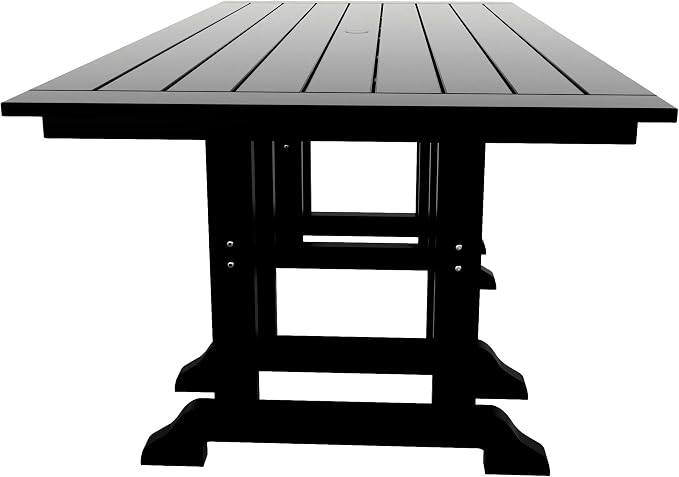HDPE Laguna 38" X 73" Rectangular Dining Table,Black