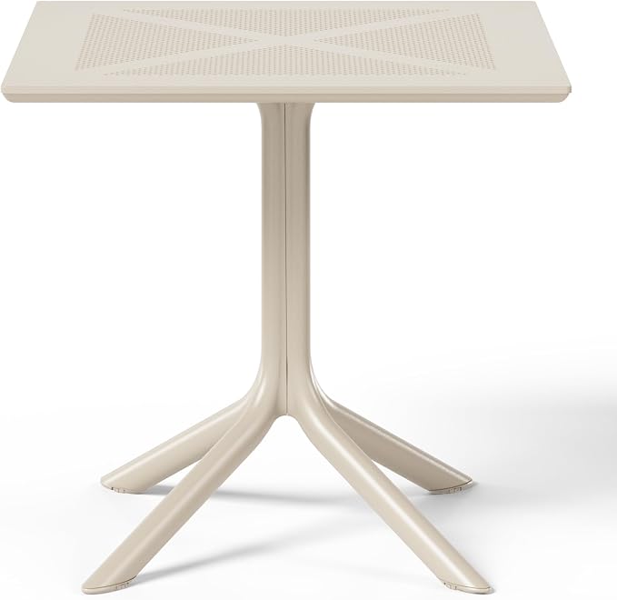 WestinTrends Playa 31.5" Square Plastic Outdoor Patio Dining Table for 4, Sand