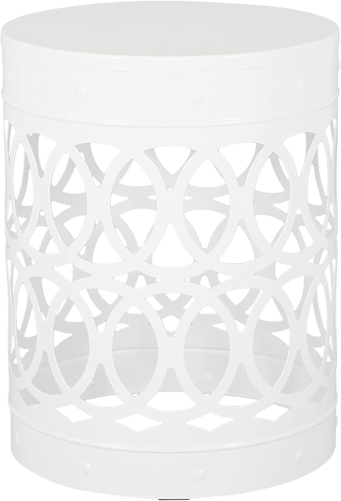 White Metal Side Table Set of 2