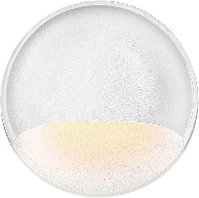 Hinkley Landscape Lighting Nuvi 15232MW Round Low-Voltage LED Deck Sconce, Solid Vinyl Alloy, Dimmable, Mounts Flush on Surface, Matte White | Low Voltage, Vinyl Alloy, Integrated LED, Flush Mount Surface Light, Wiring Kit, ADA Compliant, Coastal Outdo...